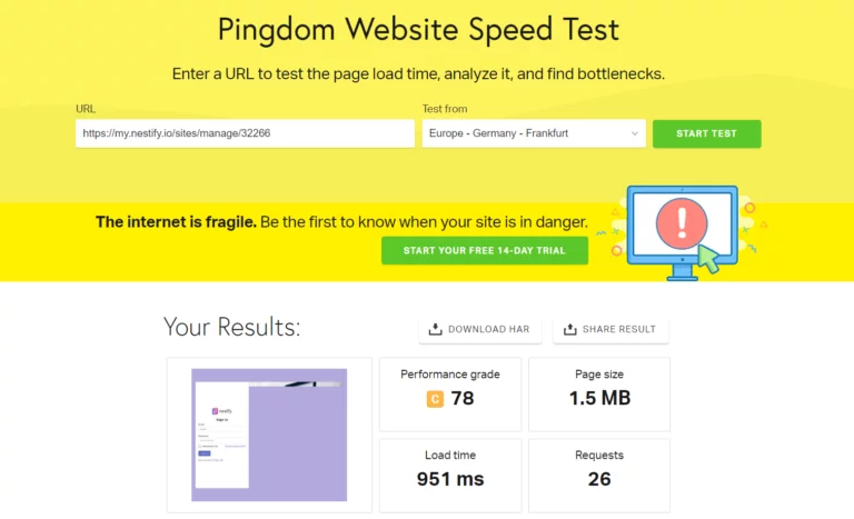 page speed