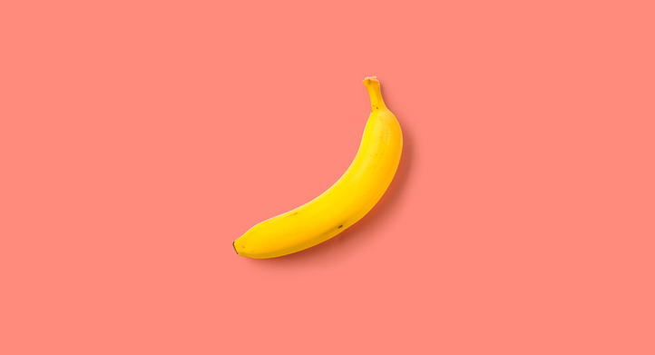 a banana on flat background