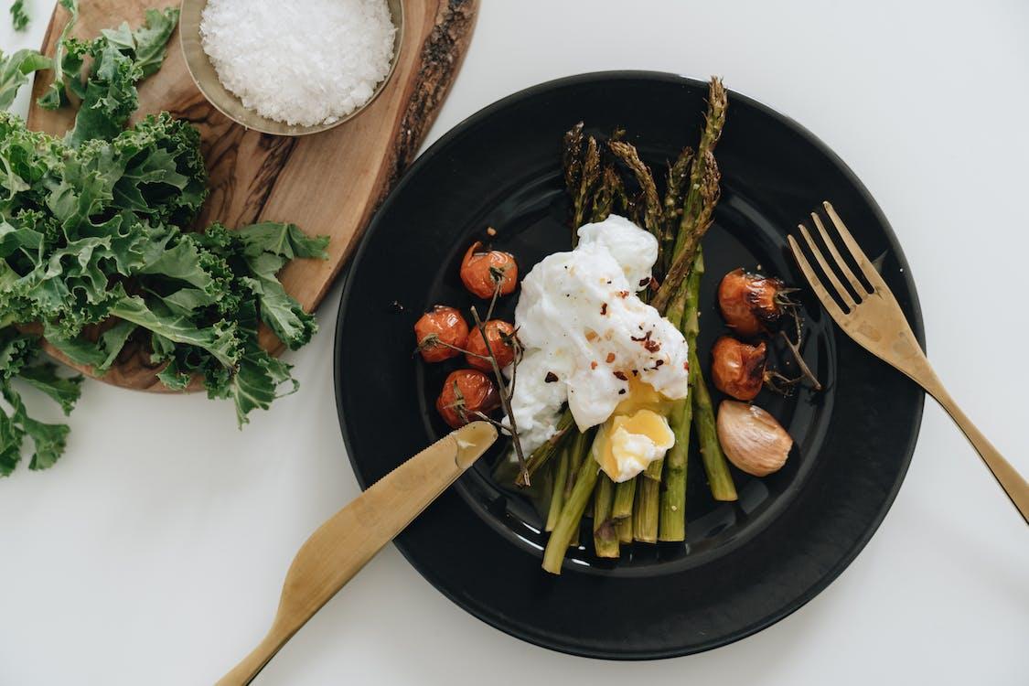 Free Photo Of Poached Egg On Top Of Asparagus Stock Photo