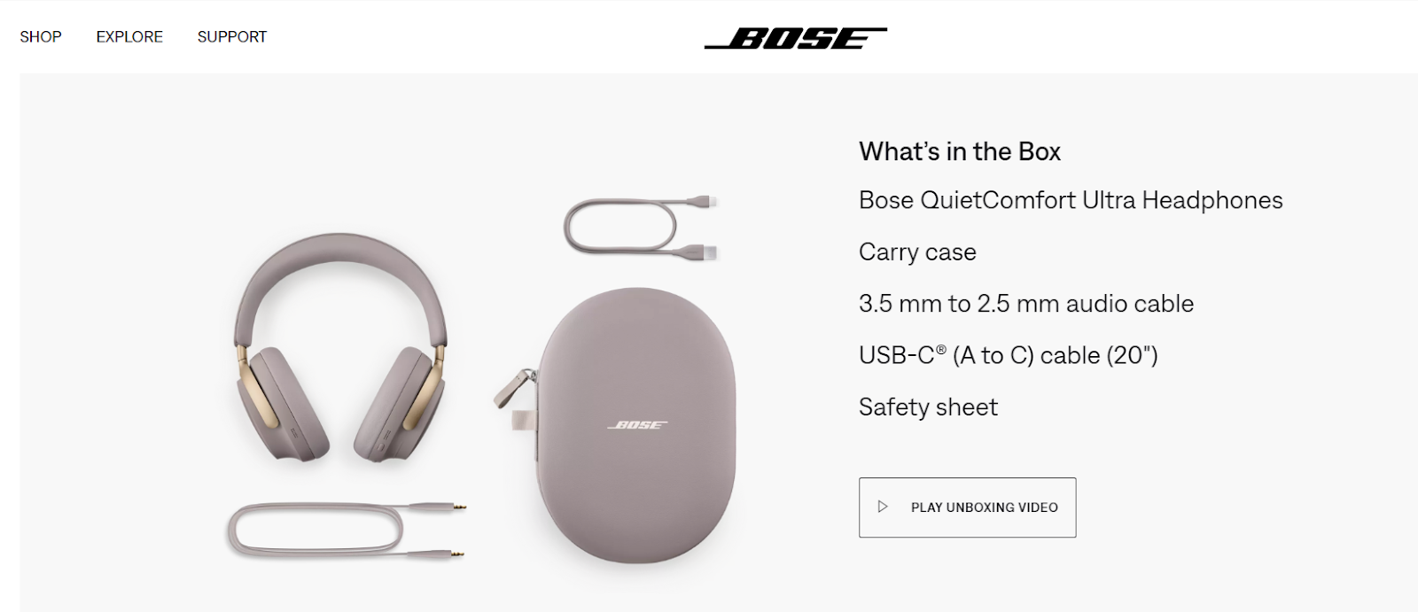 Detailed and Scannable Product Descriptions - BOSE - Example