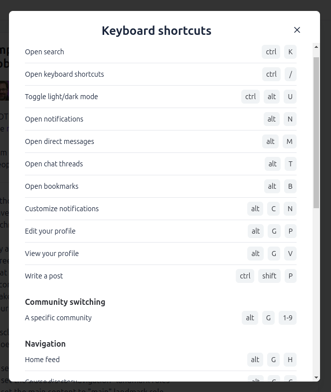 circle keyboard shorcuts