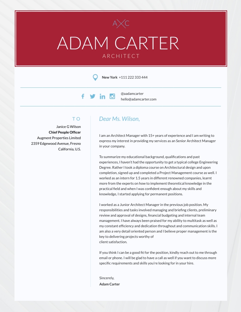format of an effective cover letter