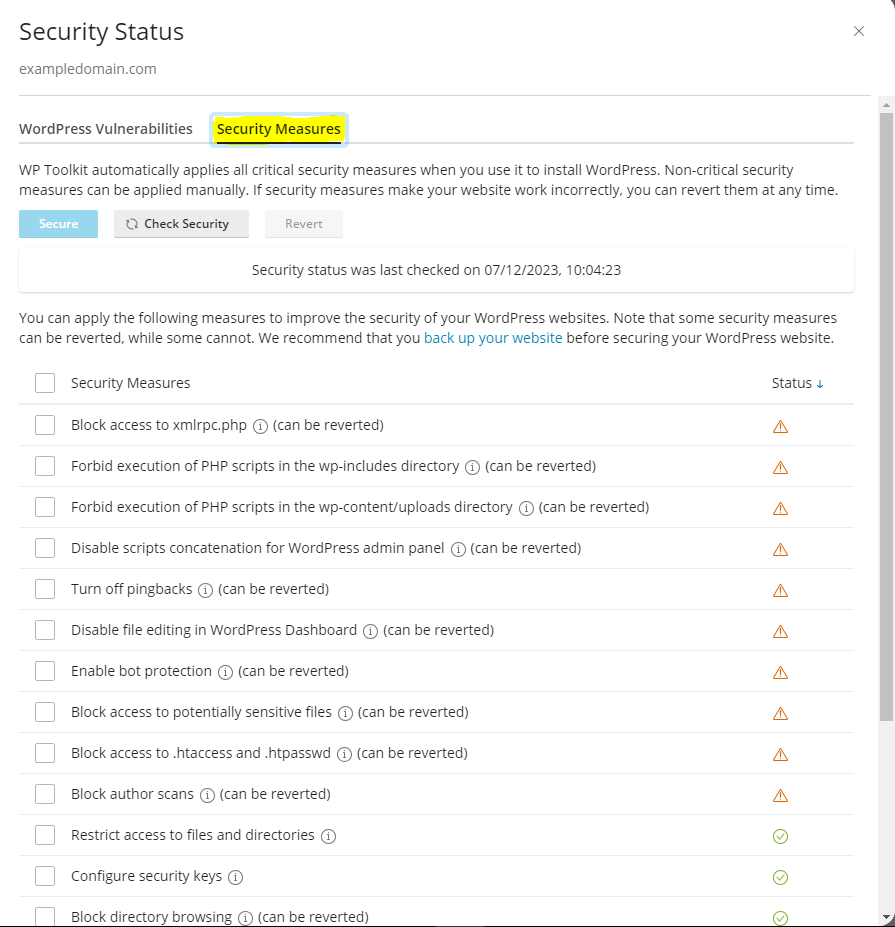 Plesk Security Measures