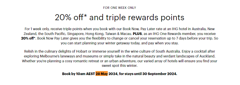 Save 20% and Earn Triple Points in the East Asia and Pacific
