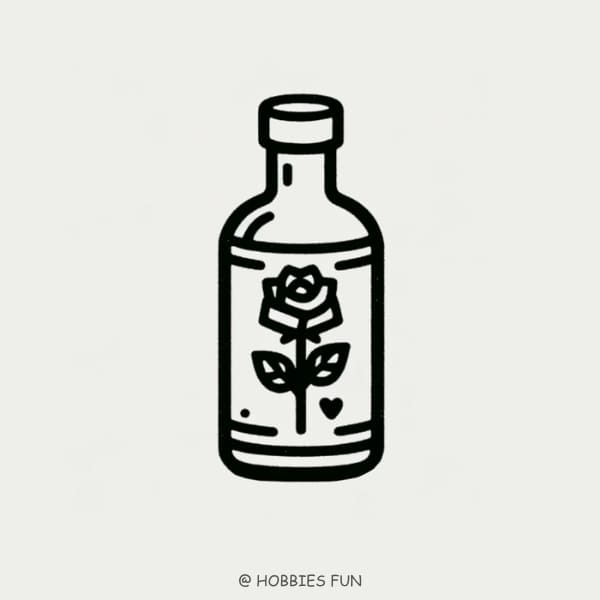 Cool rose drawing, Rose in Bottle