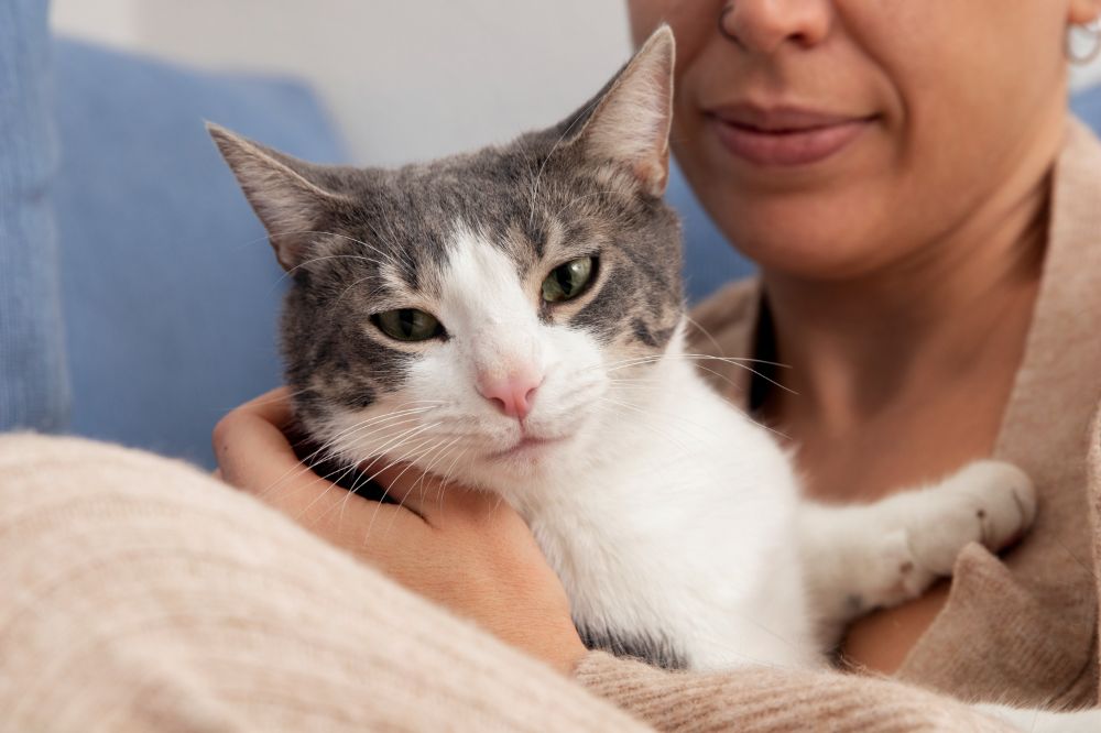 A woman holding her cat. Image by Freepik