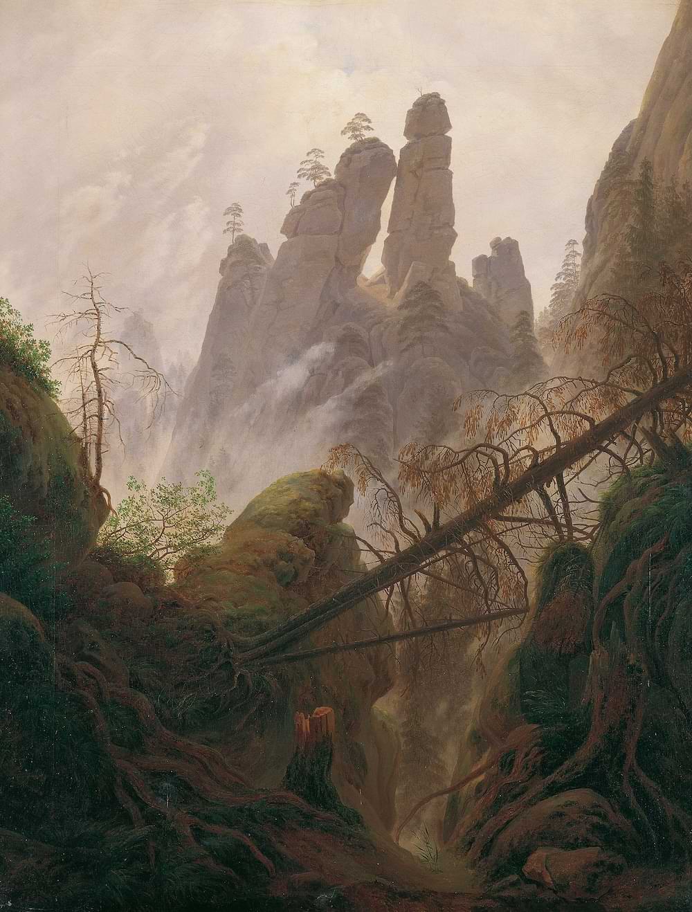 Rocky Landscape in the Elbe Sandstone Mountains by Caspar David Friedrich, 1822–1823
