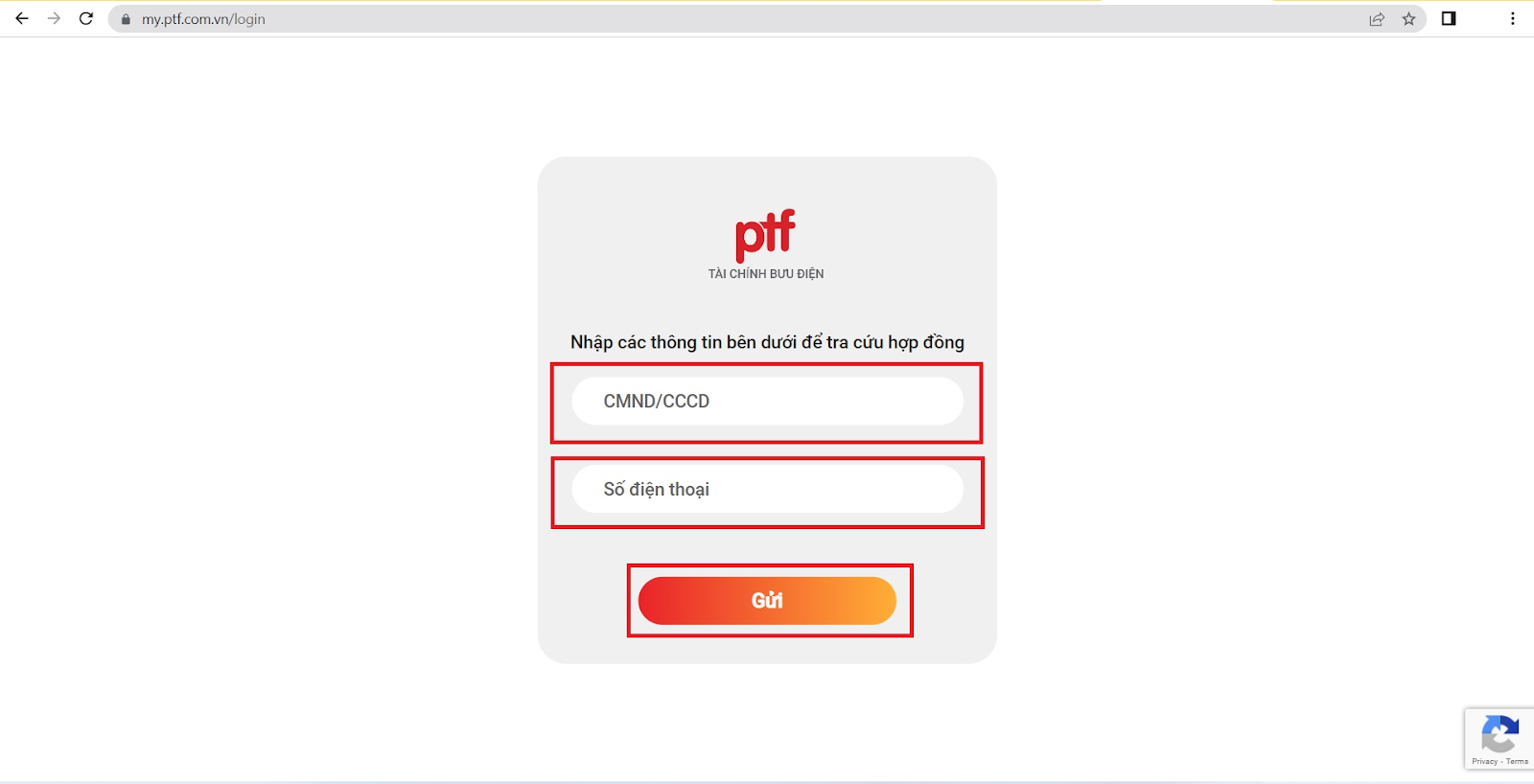 Tra cứu hợp đồng PTF
