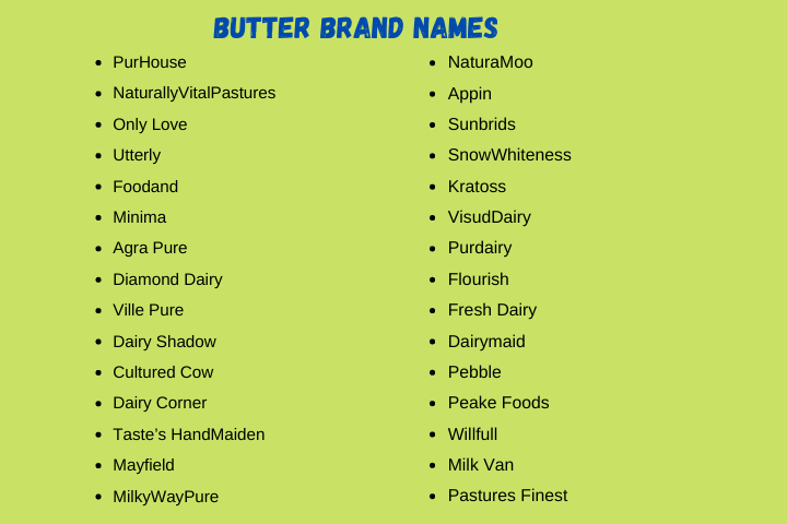 Butter Brand Names