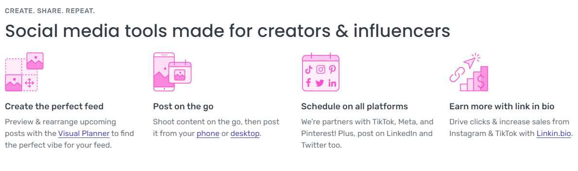 Social media tools made for creators and influencers with Later