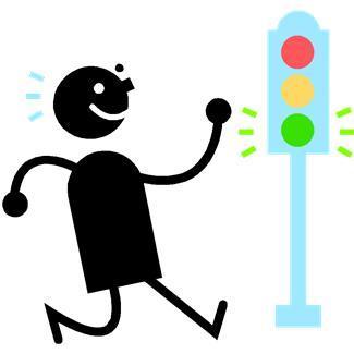 emotions,goes,happy,people,signals,stoplights,traffic controls,transportation,walking,signs,symbols