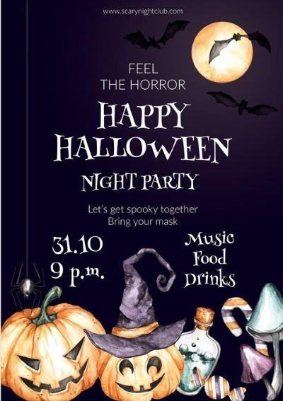 A poster for a halloween party

Description automatically generated