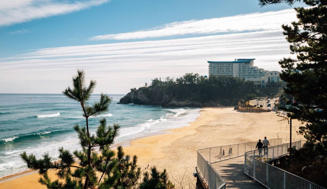 Plage de Samcheok, Gangwon en Corée.