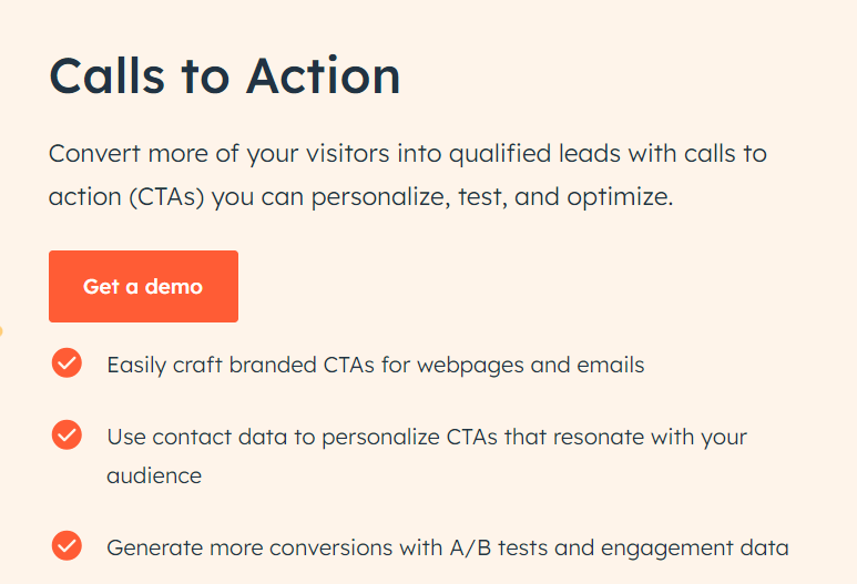 Hubspot- Call to Action Tool