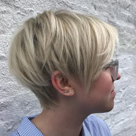 Long Pixie with Angled Layers Short Shag Haircuts