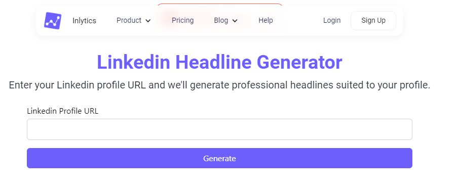 Inlytics LinkedIn Headline Generator