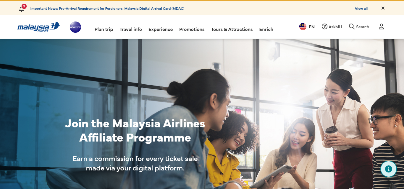 Malaysia Airlines: Affiliate Program