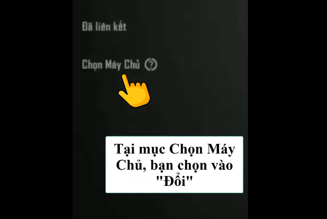 Bấm vào mục chọn máy chủ