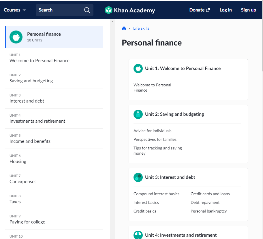 Personal Finance by Khan Academy