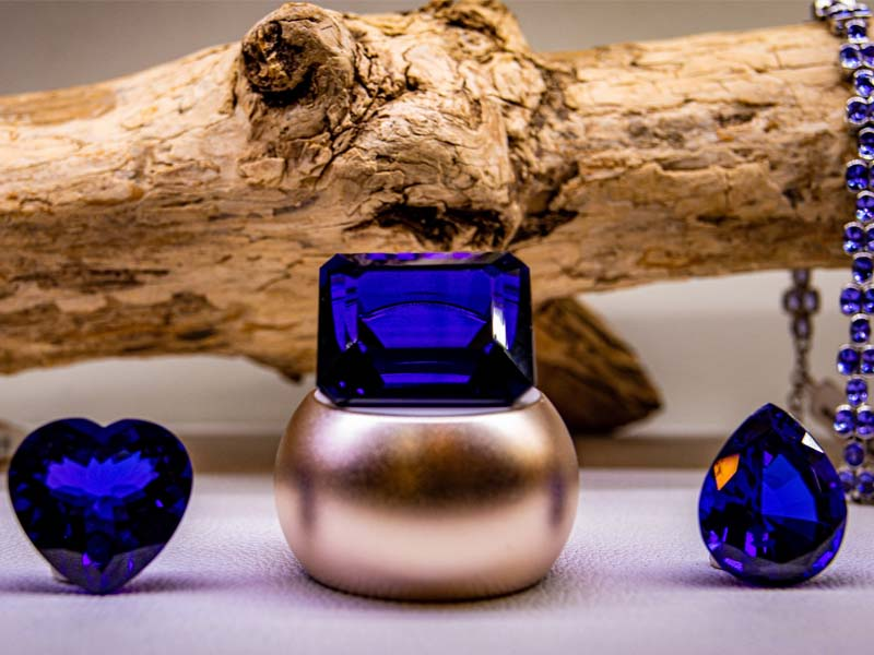 Tanzanite gemstones with a deep blue-violet hue