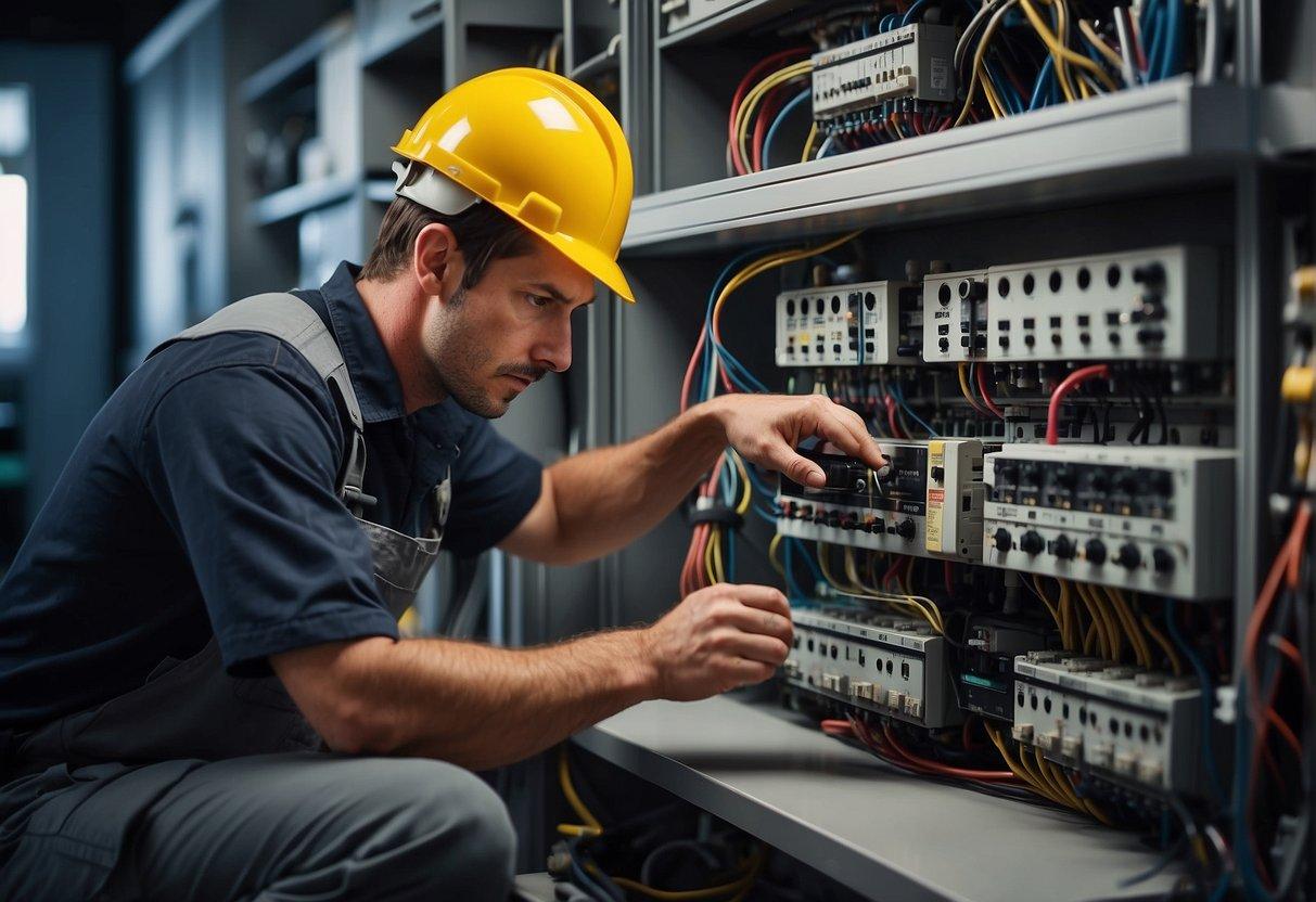 A team of electricians installs and repairs commercial electrical systems with precision and expertise