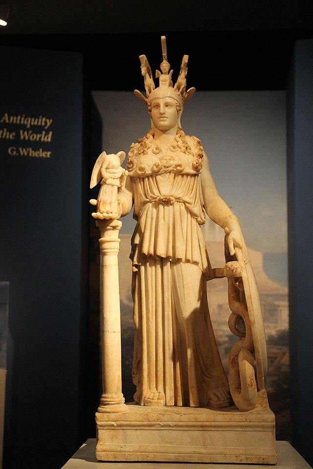 Afbeeldingen van de Athena godin in kunst en literatuur