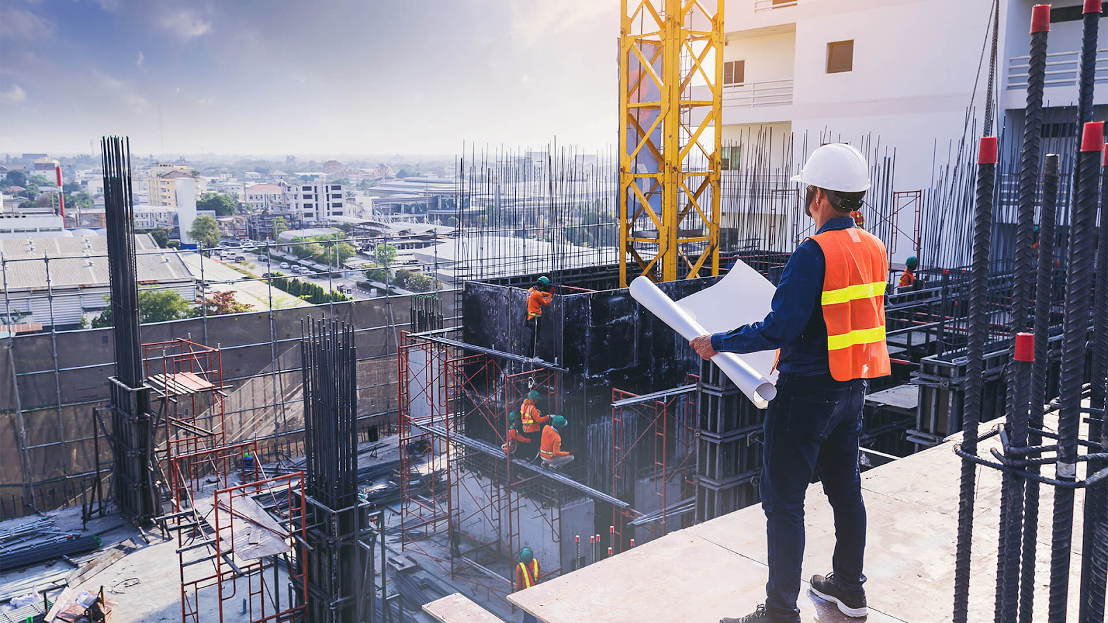 Civil engineer working on a site