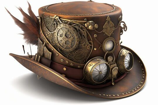 Full picture showing the classic steam punk hat