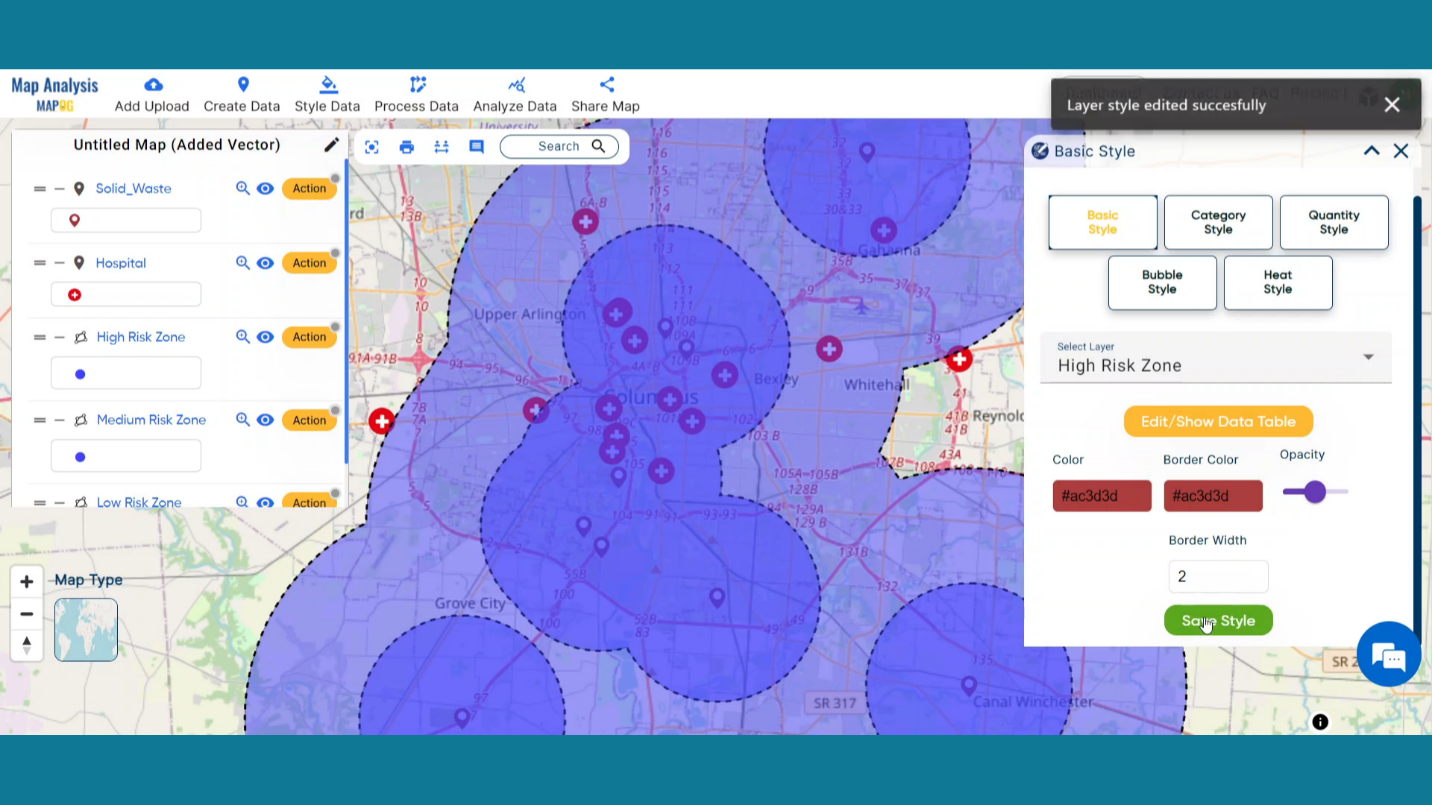 create gis map in healthcare 