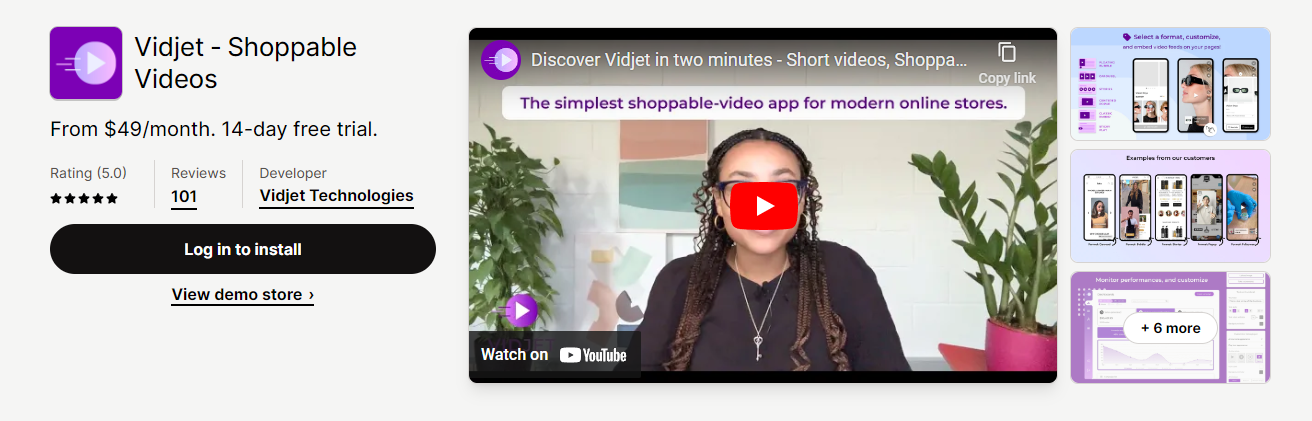 a flexible product video app for Shopify