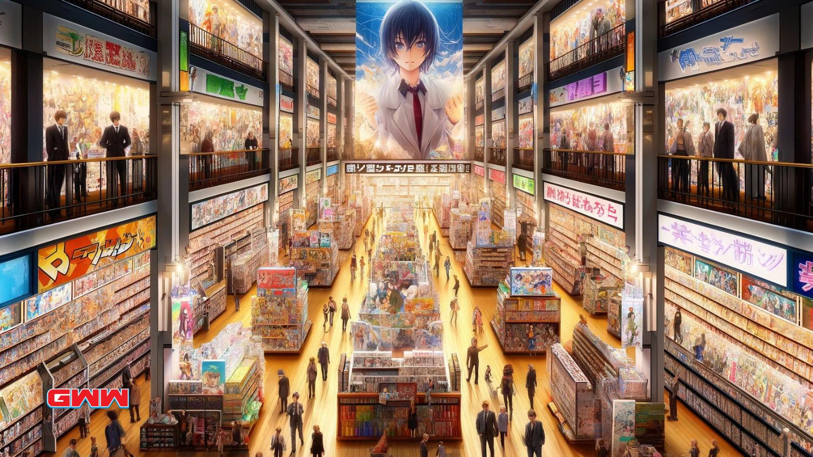 Large anime store interior with customers