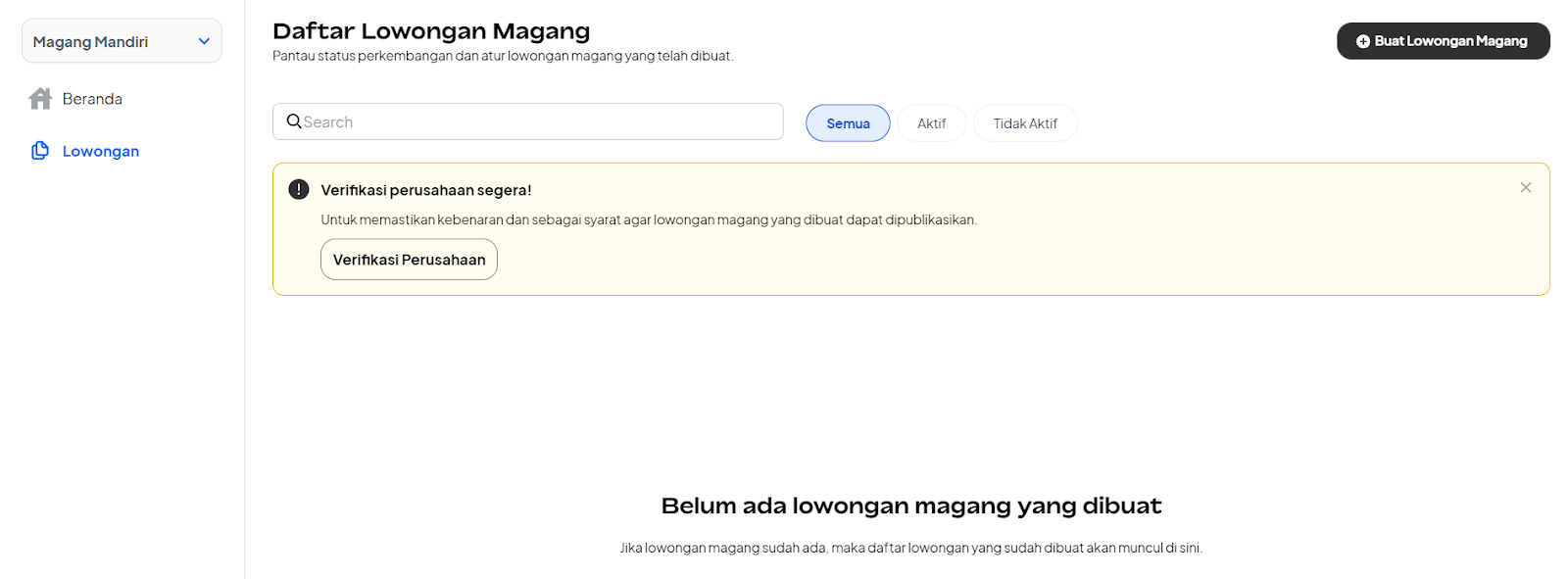 Mengakses Laman Magang Mandiri – Pusat Informasi Mitra Kampus Merdeka