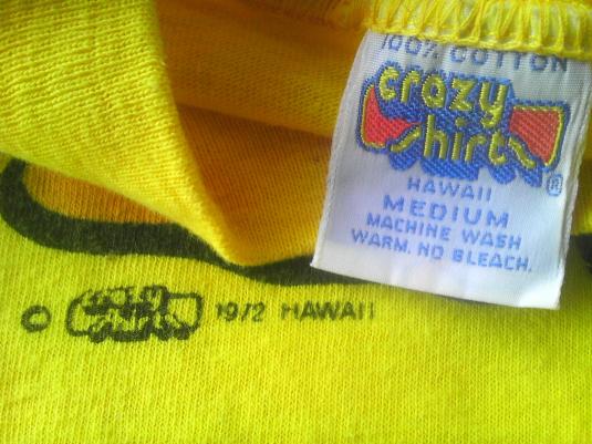Crazy Shirts tag 1971 - 1972 100% cotton
