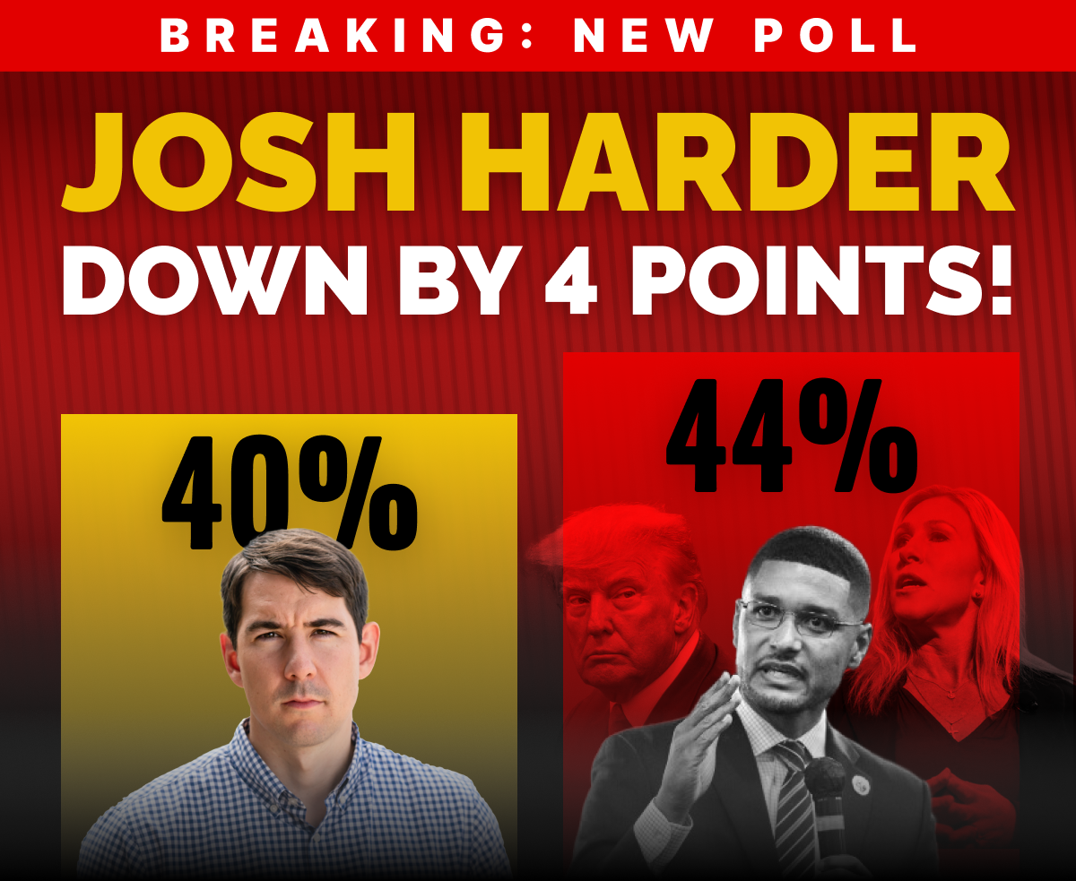 BREAKING: NEW POLL Josh Harder down by 4 points!