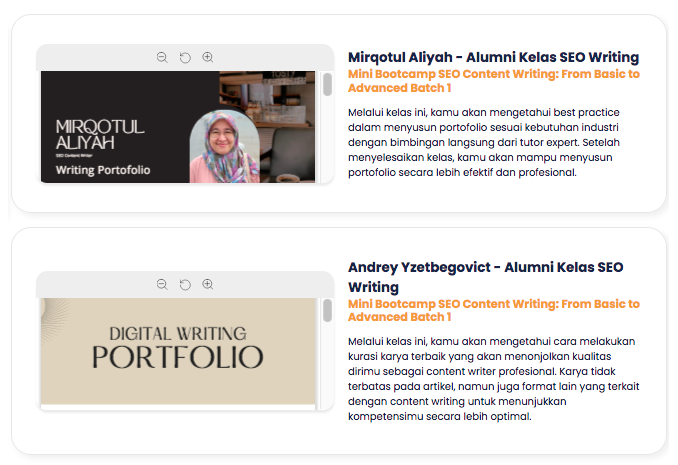 Portofolio alumni Digital Skola