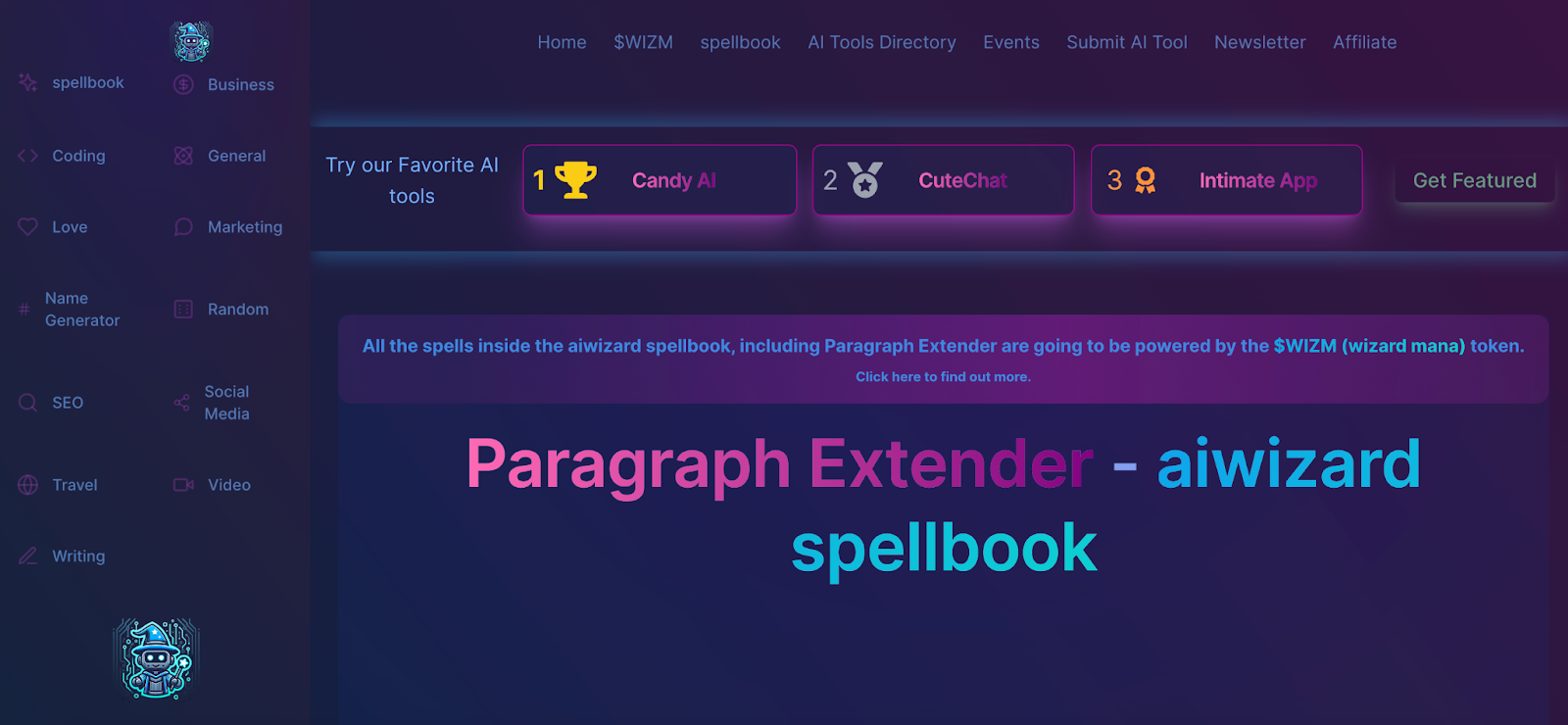 AI Wizard Paragraph Extender