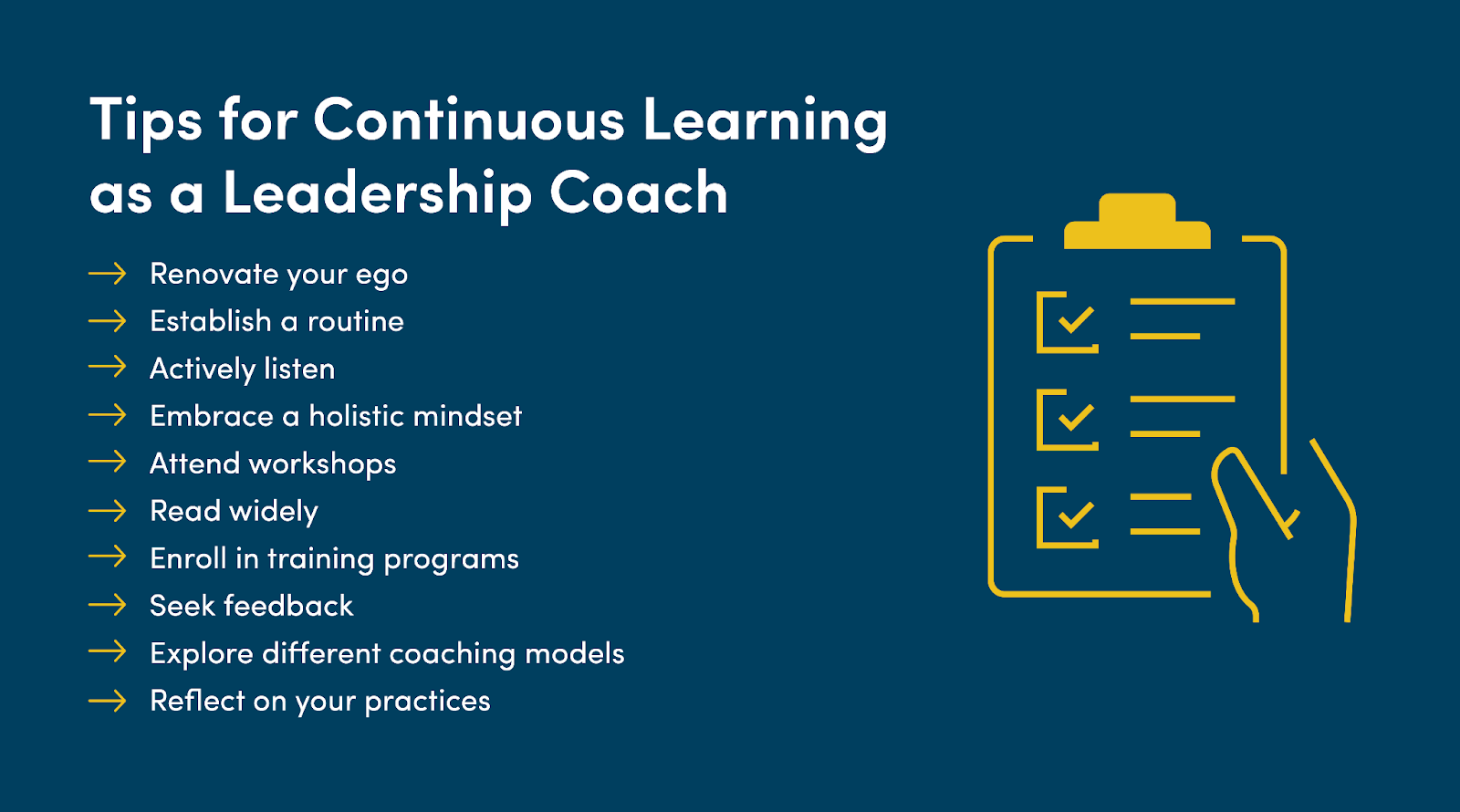 Tips for continuous learning as a leadership coach