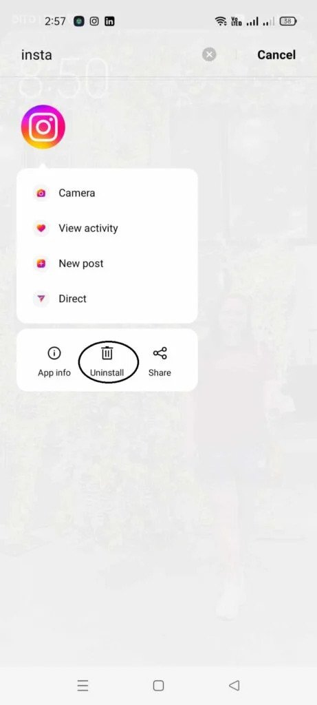 Your Post could not be shared on Instagram - Uninstall