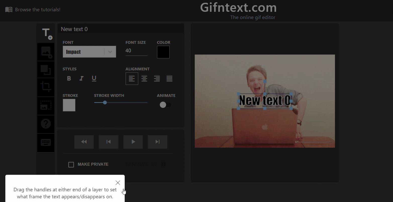 tutorial for gifntext
