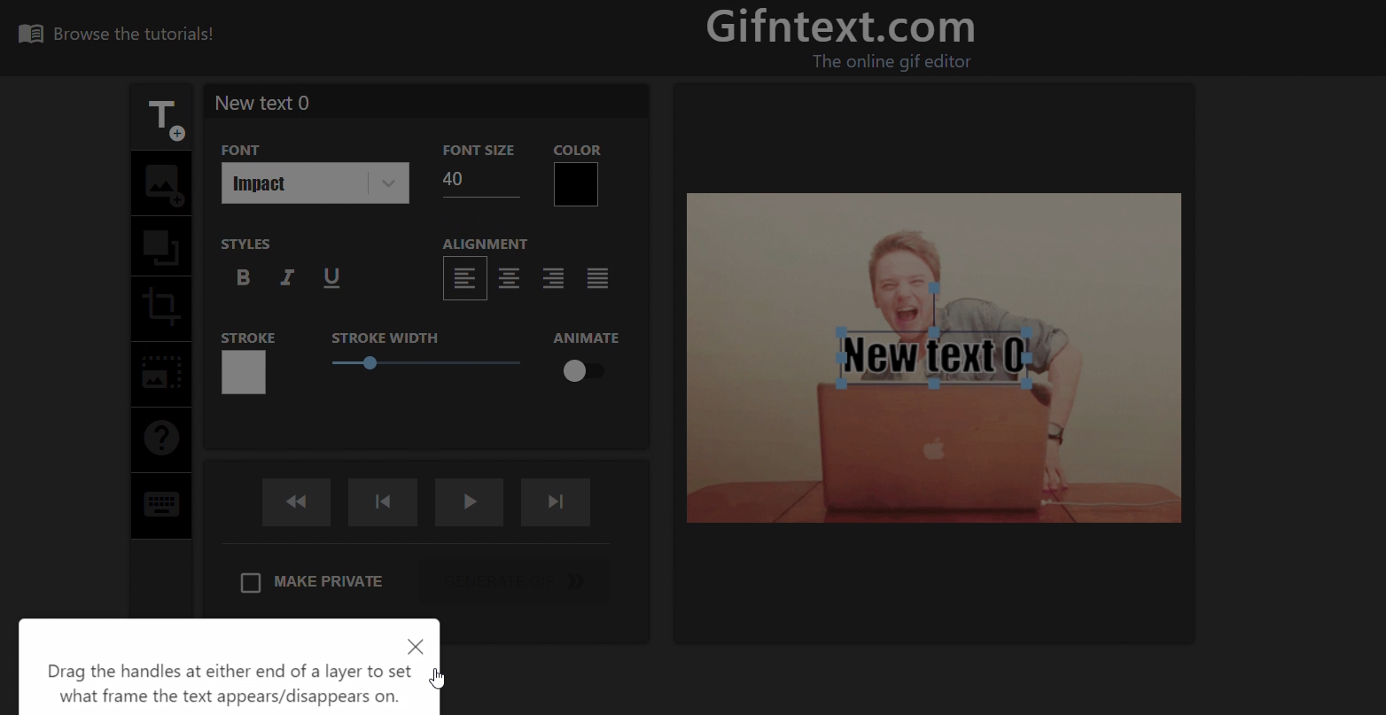 Tutorial for gifntext