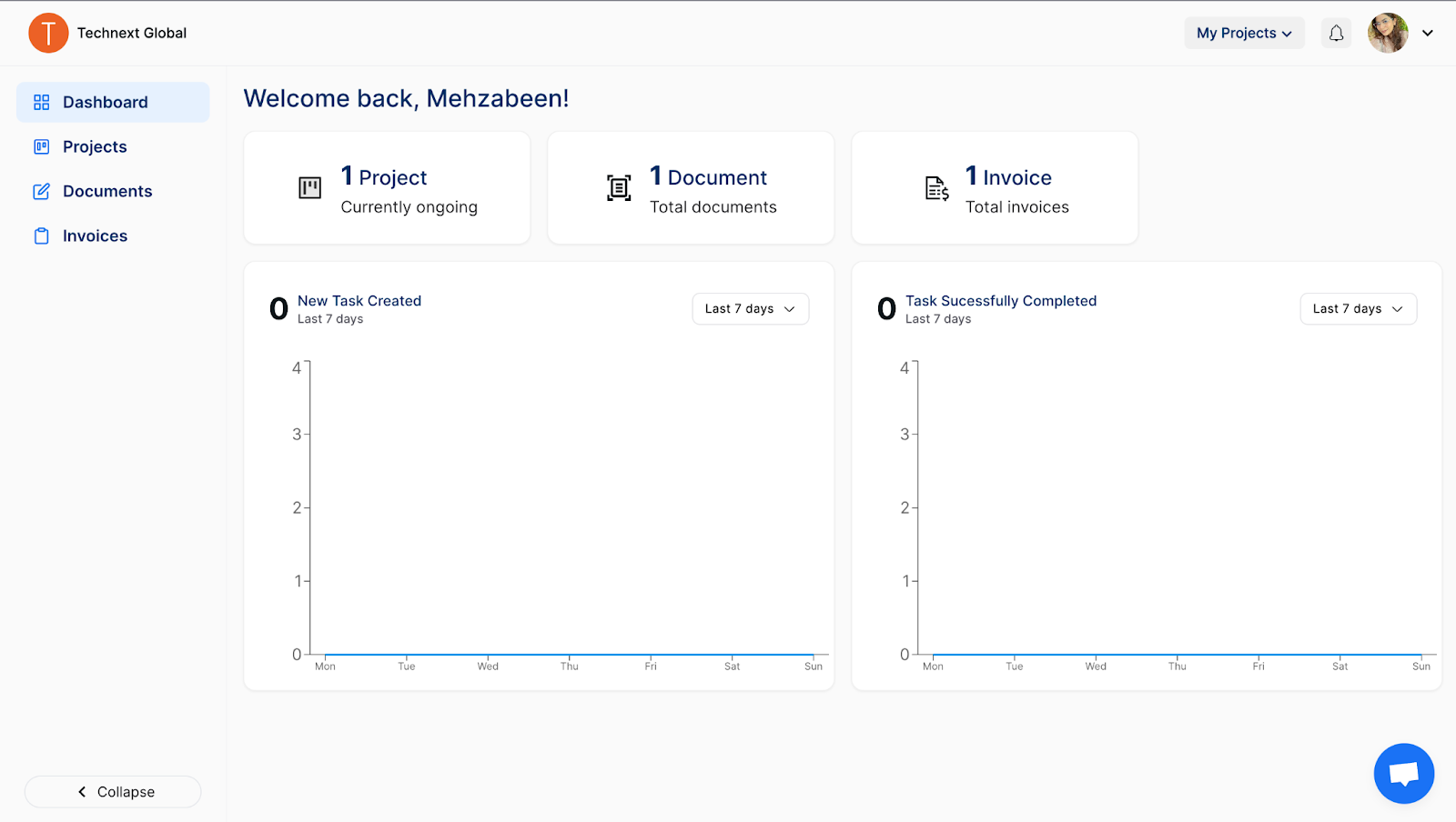 client dashboard