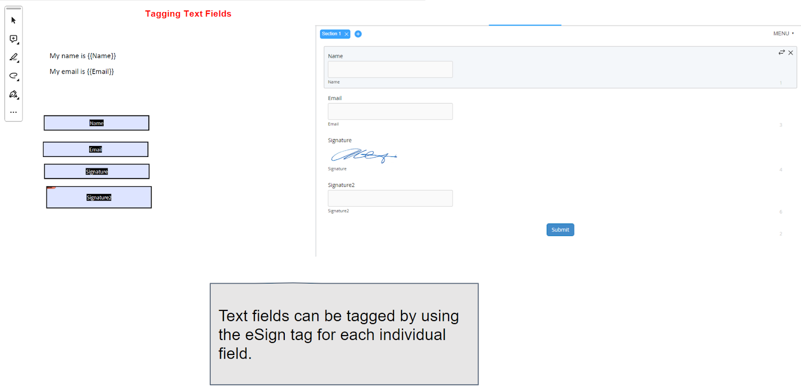 Tag Text Fields