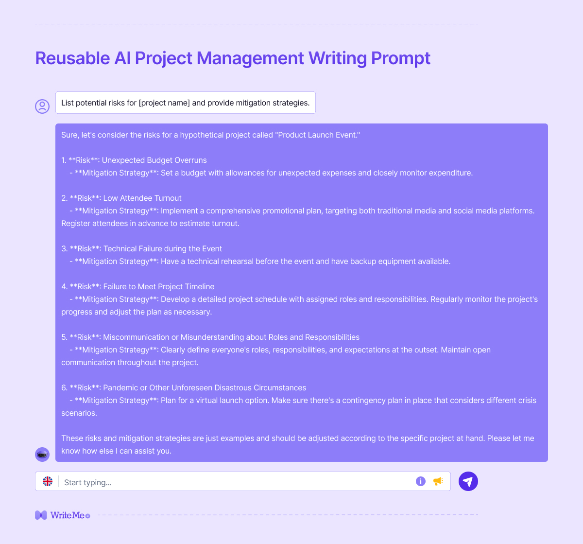 AI in Project Management Prompt