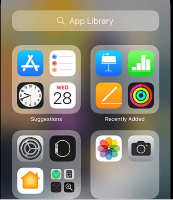 Odebrat aplikaci z iphone-App Library