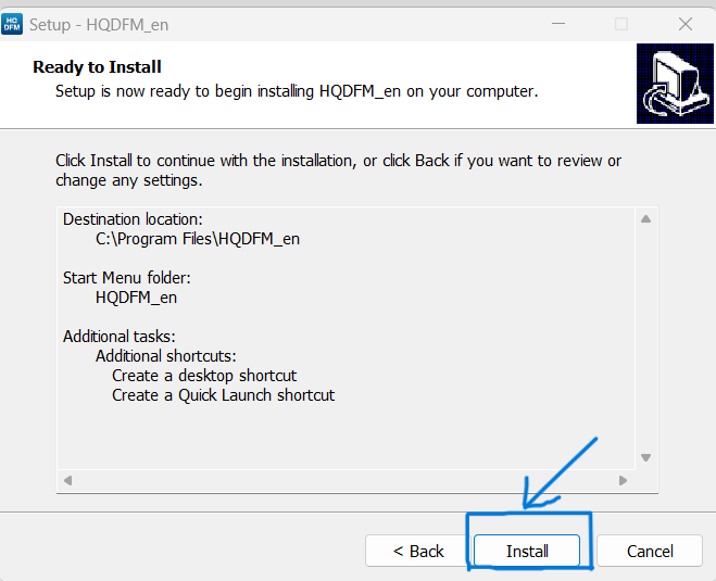 Ready to Install HQDFM