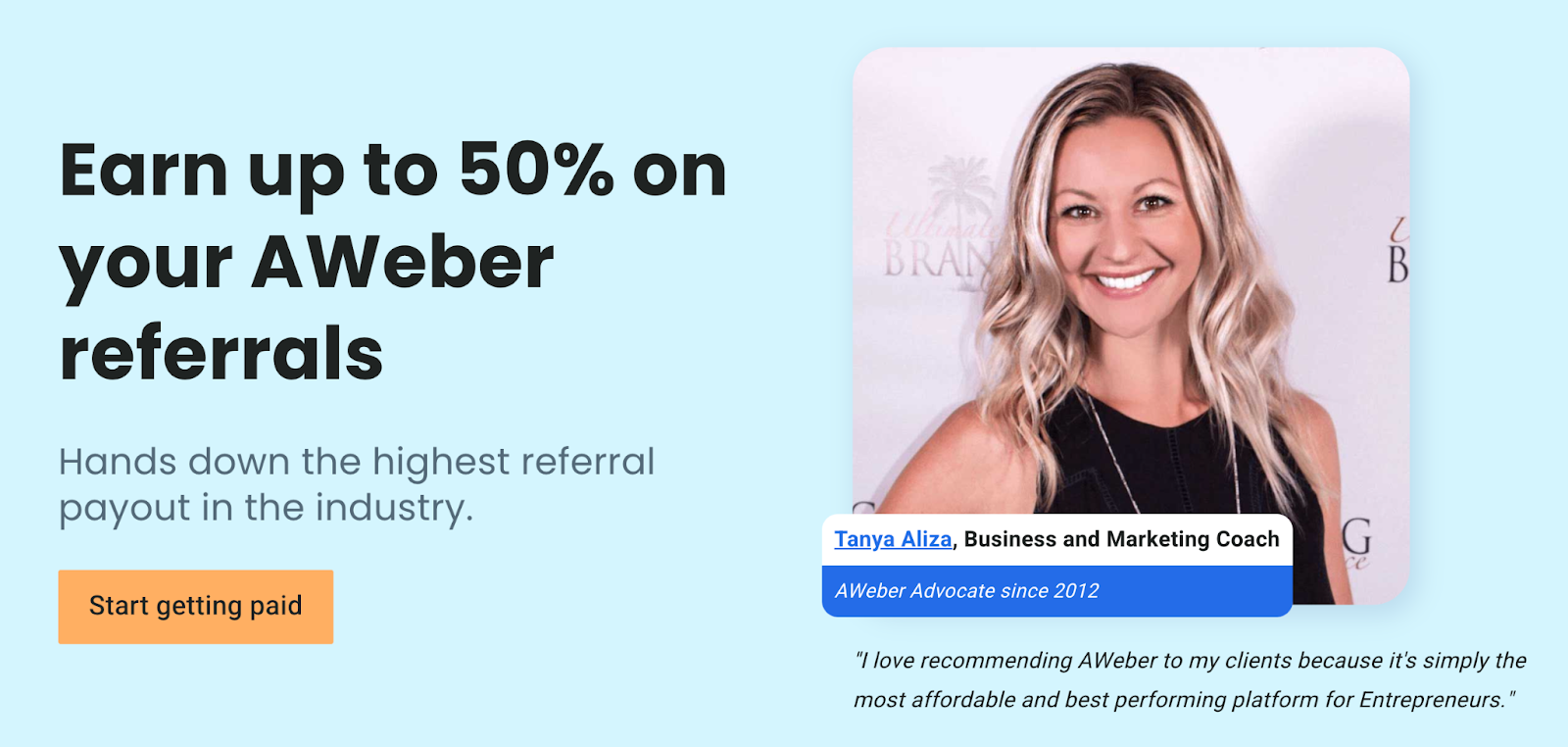 AWeber’s referral program incentivizes loyal customers