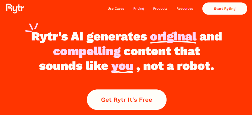 Rytr Home Page