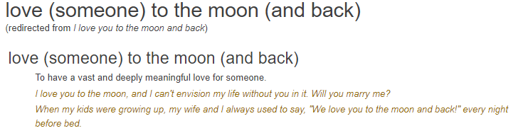 Meaning of I love you to the moon and back
