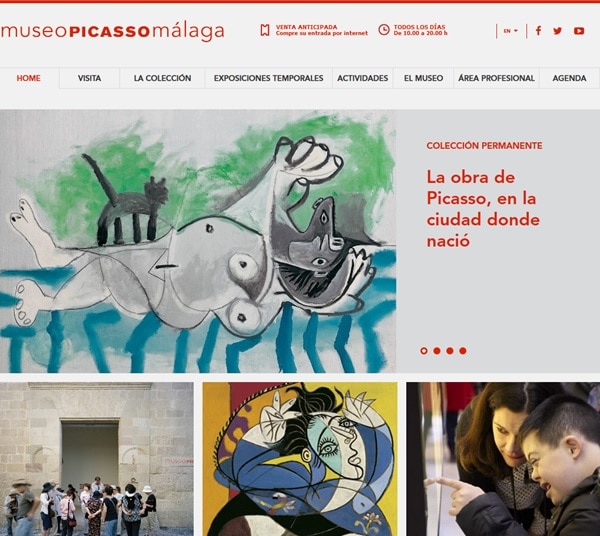 pagina web del museo Picasso de Málaga