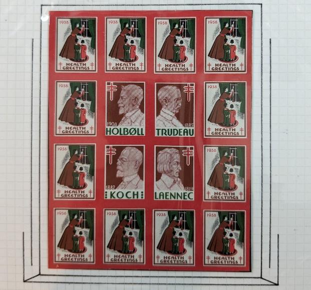 A sheet of postage stamps Description automatically generated